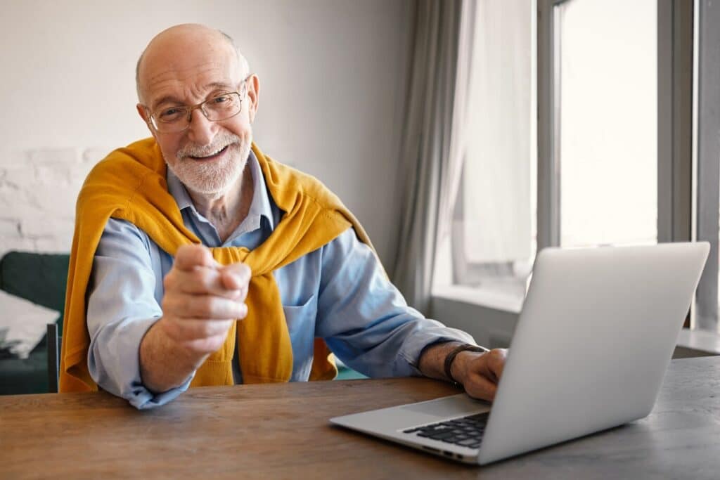 Old man with his laptop